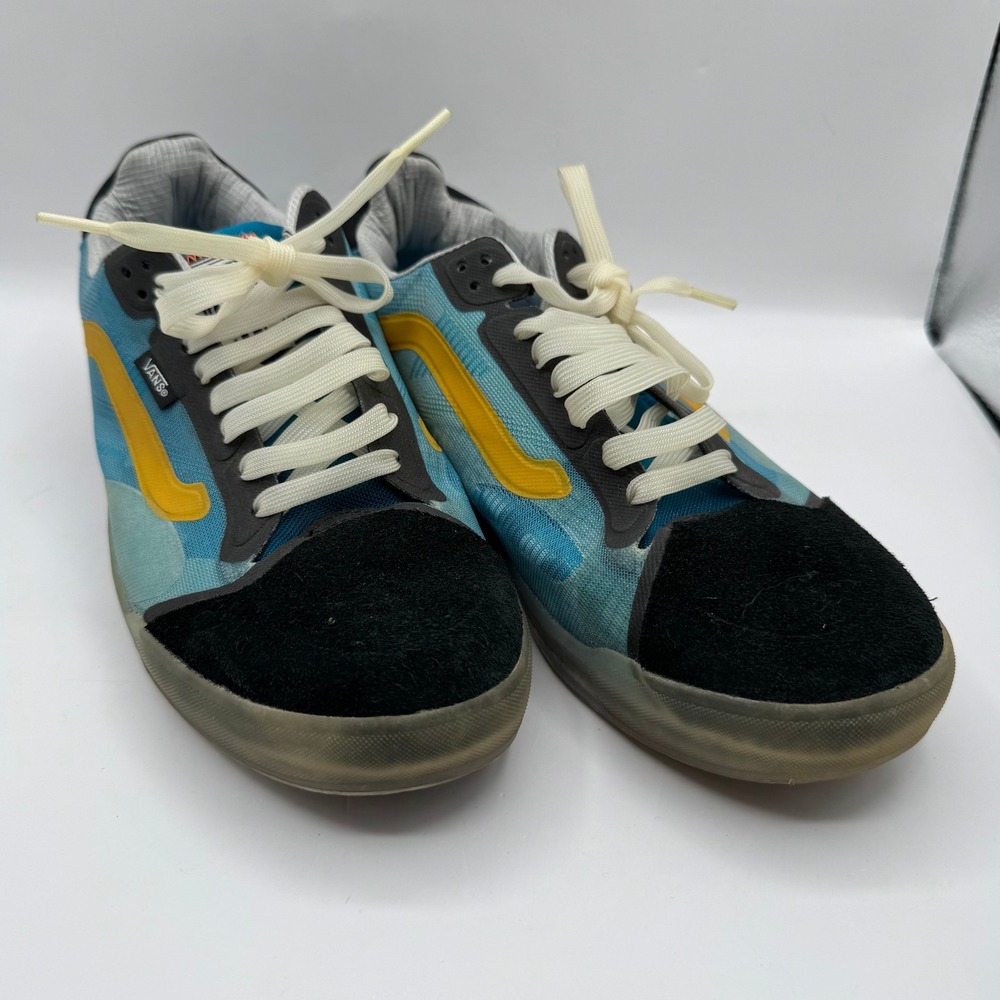 Vans EVDNT UltimateWaffle Mens 10 Blue Yellow Black Mesh Suede Skate Shoes